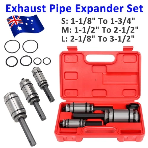 3Pcs Muffler Exhaust Expander Tail Pipe Set Pipe Dent Remover Expander Tool Kit