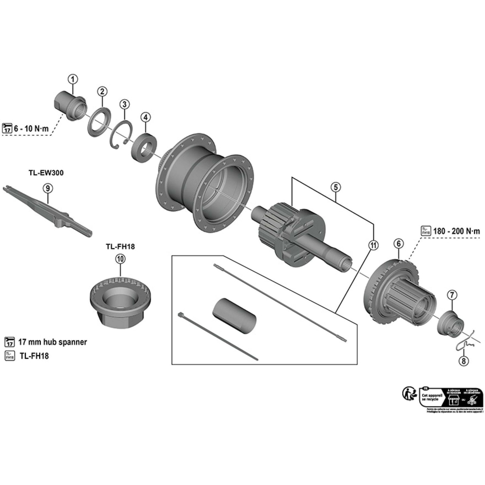 Shimano Workshop TL-FH18 Freehub body unit tool