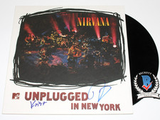 DAVE GROHL KRIST NOVOSELIC SIGNED NIRVANA MTV UNPLUGGED LIVE ALBUM BECKETT COA