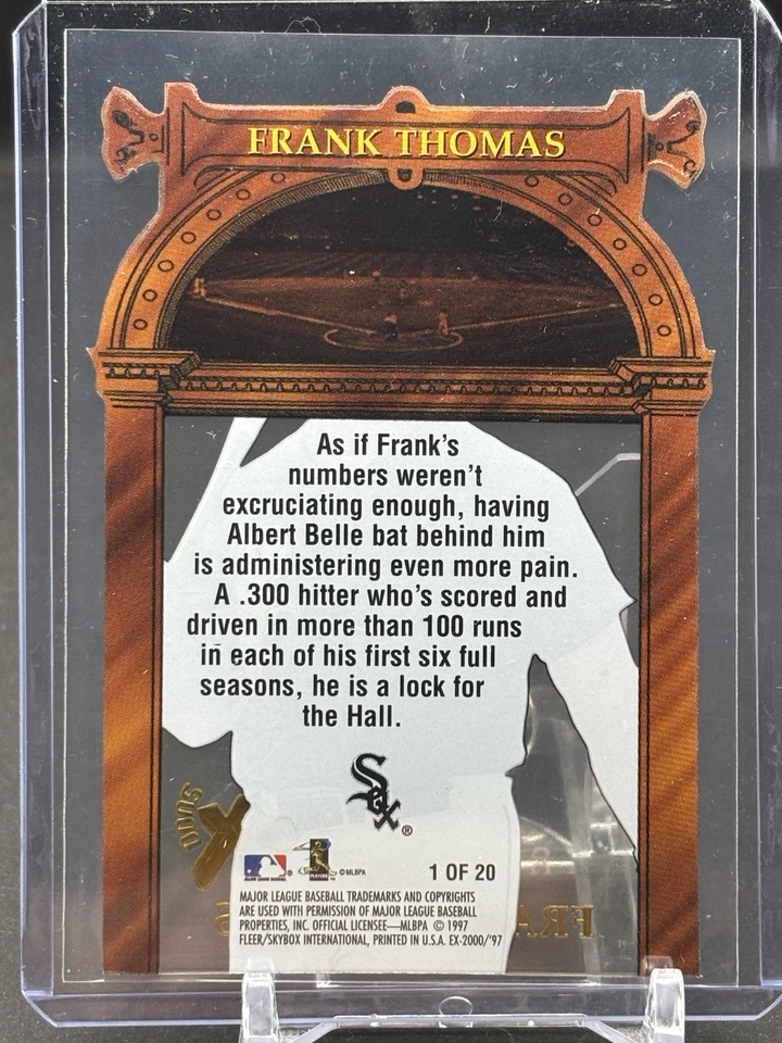 Frank Thomas Skybox EX 2000 1997 Hall or Nothing Insert SP #1 de 20 White Sox Foto 2 de 2
