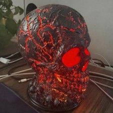 Halloween Lava Stone Skull Lights Ignite Dark...