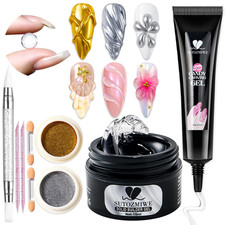 Solid Builder Nail Gel, Clear Sculpting Gel for Nail Art, Non-Sticky 3D Carving 