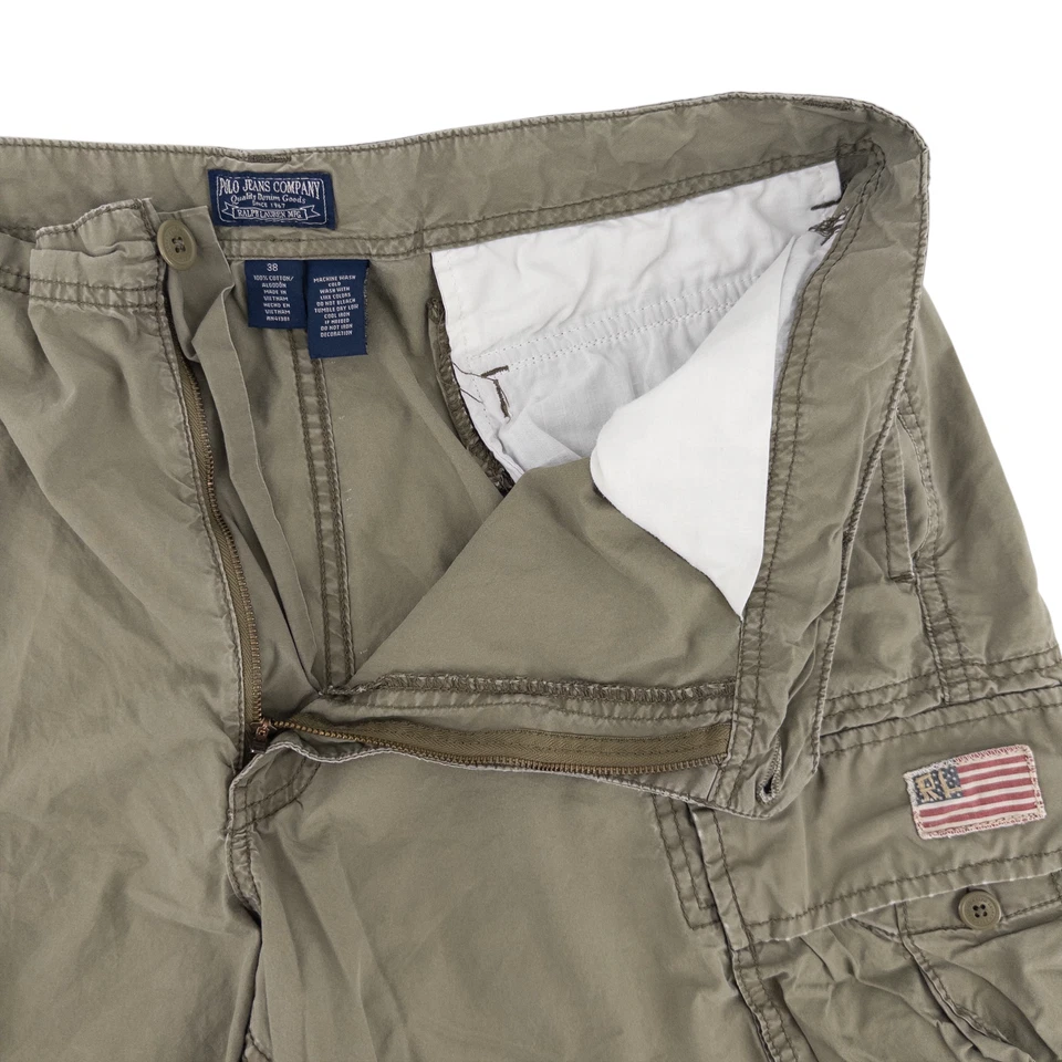 Pantalones Cortos de Carga Polo Jeans Company Para Hombre 38 Ralph Lauren Caqui Bandera Americana Sueltos Foto 3 de 4