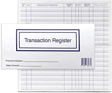 Checkbook Registers for Personal Checkbook, Transactions White and Blue - Picture 2 of 5