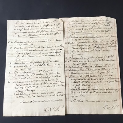 Handschrift XVIIIè Notariat Urkunde 1772 Liquidation Office Greffier A Auch