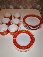 Kaffeeservice Tasse Teller Kaffeetasse Weihnachtsmotiv 18 teilig