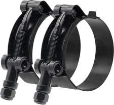 ISPINNER 2 Pack 1.5 Inch Stainless Steel Clamp Range 1.73 - 1.96, Black 