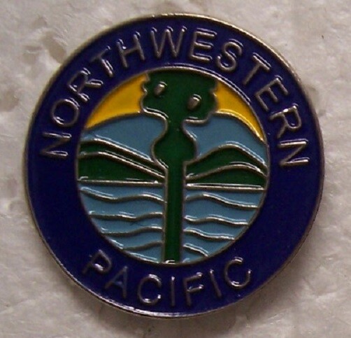 Vintage Northwestern Pacific Railroad Logo Hat Pin Model Train Sign