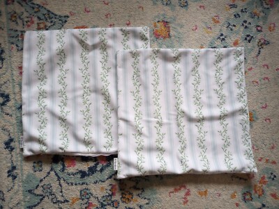 Spoonflower Libby Stripe Minky Fabric Throw Toss 18'' Pillow Cover Pair Floral