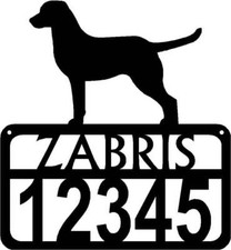 Chesapeake Bay Retriever Personalized Dog Sign with Name  House Numbers - Made