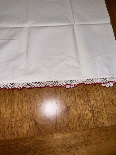 Crochet Edge Standard Size Pillowcase Set Never Used No Flaws Smell Or Stains - Picture 13 of 15