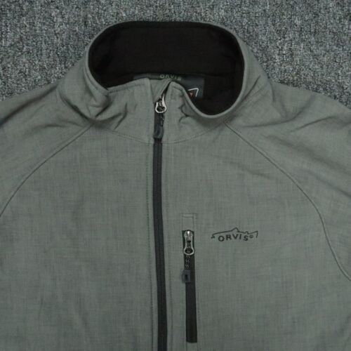 Orvis Jacket Mens Large Gray Trout Bum Full Zip Softshell Lined Fishing Hiking - Picture 2 of 9