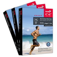 300 Sheets Koala Ultra Premium Glossy Photo Paper 4 X 6 Inkjet Printer Epson HP