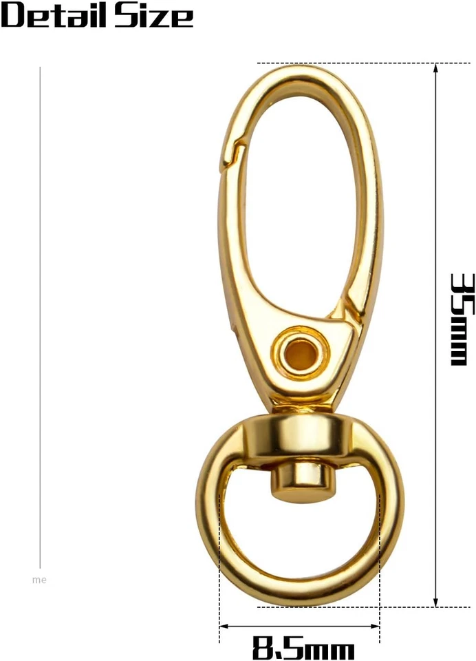 Swivel Clasp Clips,50Pcs 35Mm Swivel Trigger Clips Metal Keyring Clasps Snap Hoo - Image 3 of 4
