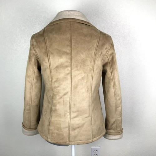 Giacca Jacket Women's Small Vintage 90s Y2K Faux Suede Brown Tan Soft - Picture 4 of 9