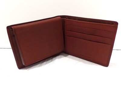 Element Danbury Brown Leather Bi-Fold Wallet 4 windows, ID pocket, 3 card slots