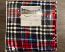 Flannel From Portugal FULL Sheet Set - 100 Cotton - Navy Red Plaid