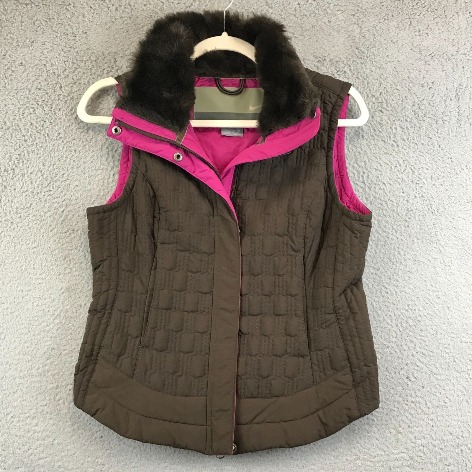 SACAI X NIKE NIKE Giubbotto Giacca Sportiva Trapuntato TAGLIA S DONNA Full Zip Ecopelliccia Nylon