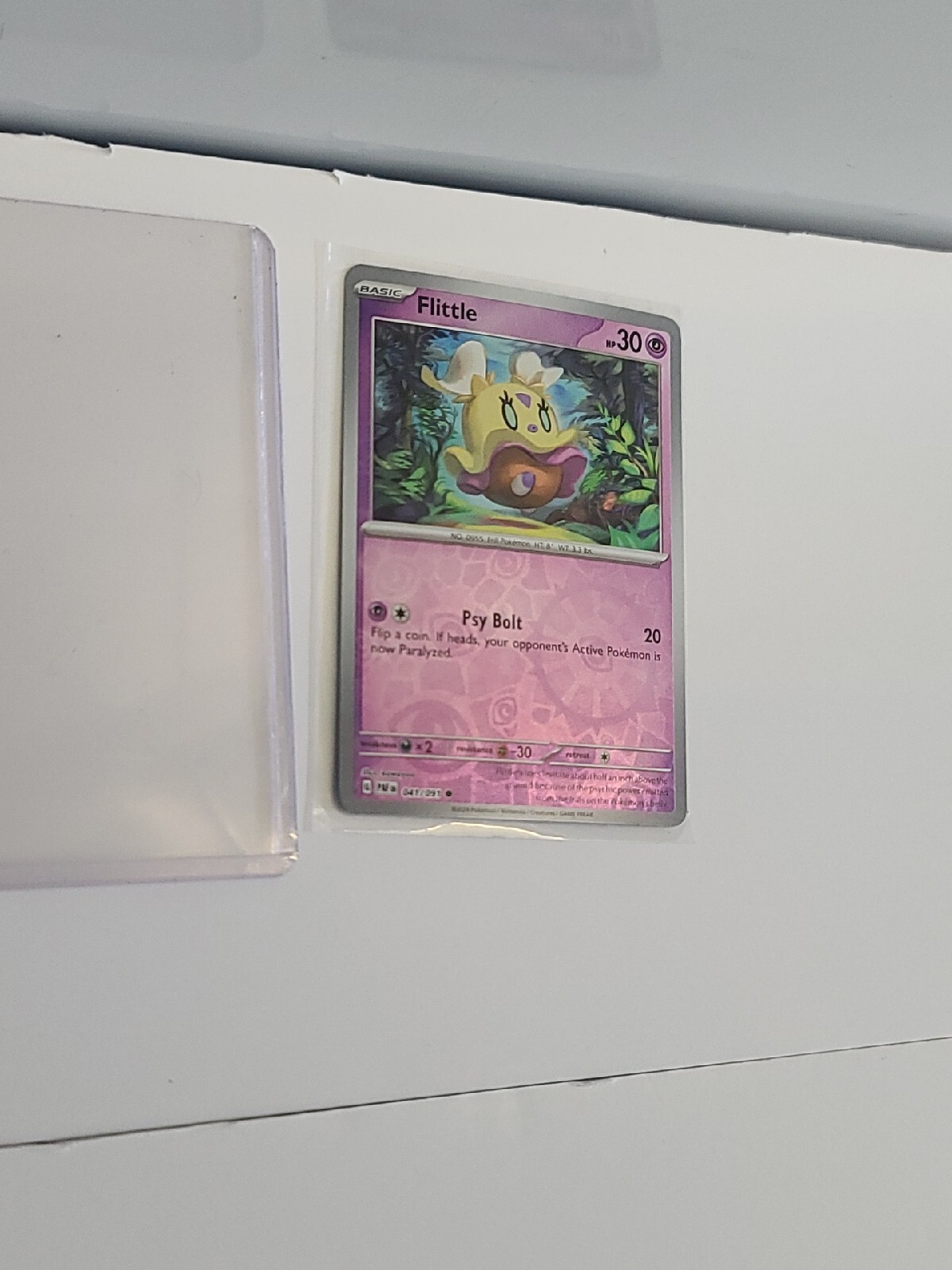 Pokemon Flittle 41/91 Reverse Holo  Paldean Fates Sleeved & Top Loaded Mint 