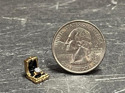 Dollhouse Miniature Jewelry Ring in Box Faux Diamond 1:12 B505 Dollys Gallery