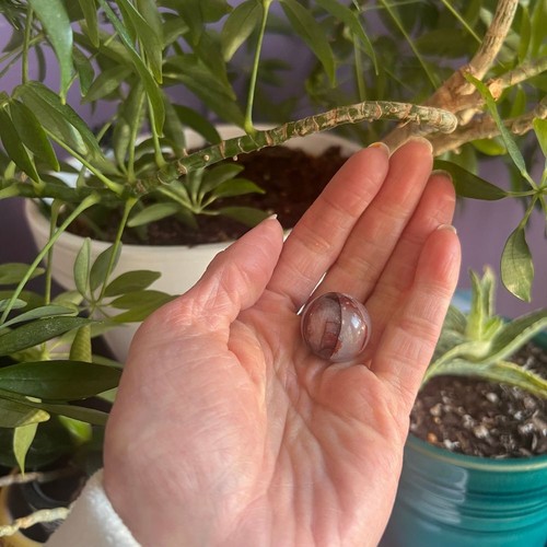 Fire Quartz Crystal Marble Sphere - Picture 2 of 12