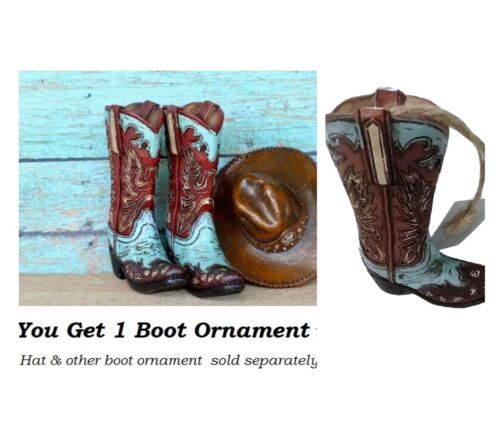  Figurine Country Western Cowboy / Cowgirl Shoe Boot Ornement - Photo 1 sur 8