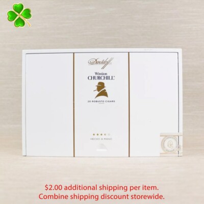 Davidoff Winston Churchill Robusto Empty Wood Cigar Box 8.75'' x 6'' x 2''