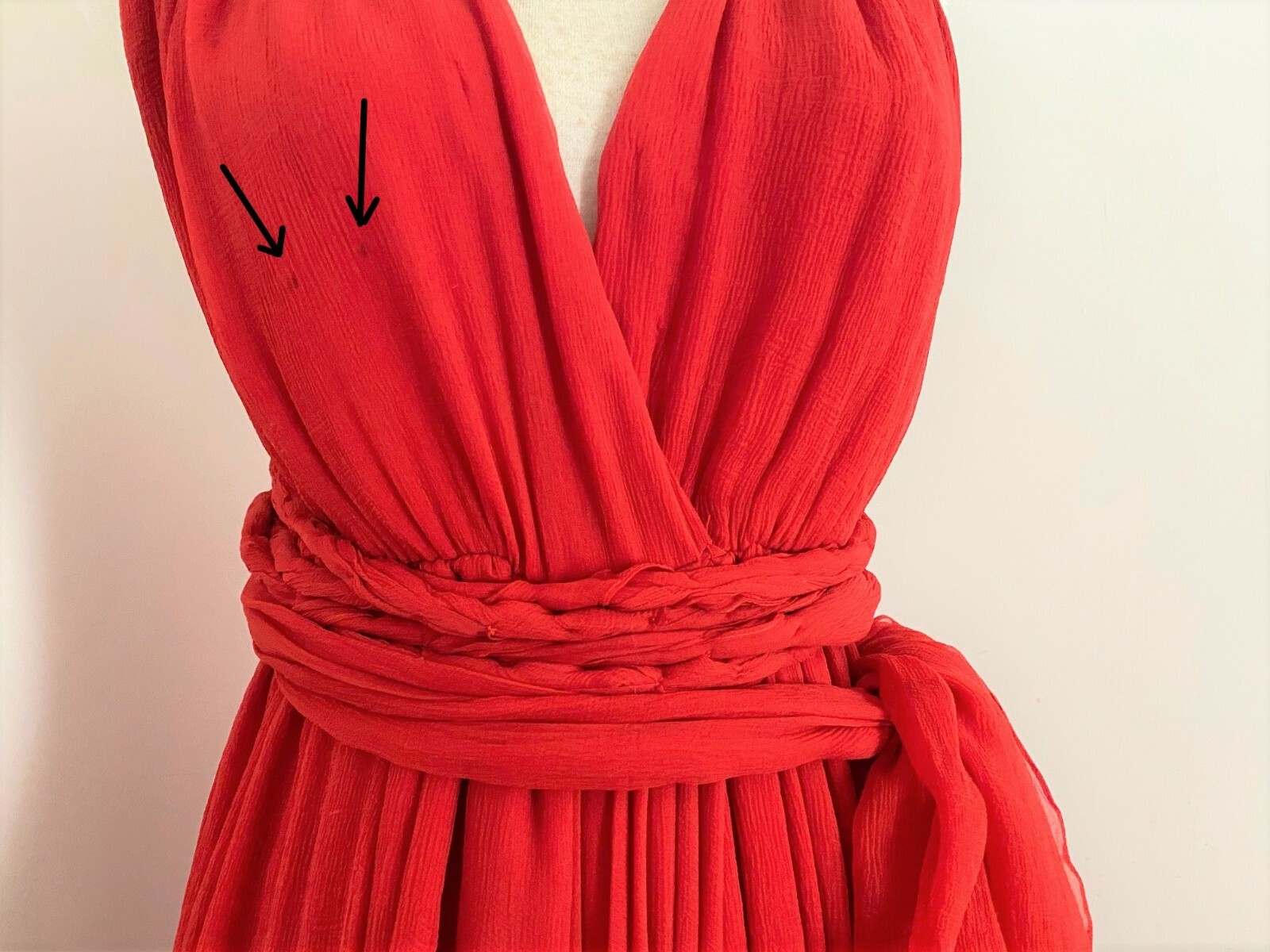 Abito Yves Saint Laurent YSL edizione 2011 Soir seta per tom ford vintage pelliccia top