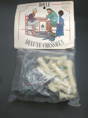New Vintage Chess Replacement Pieces Hoyle Deluxe Chessmen 8178 Norman Rockwell 