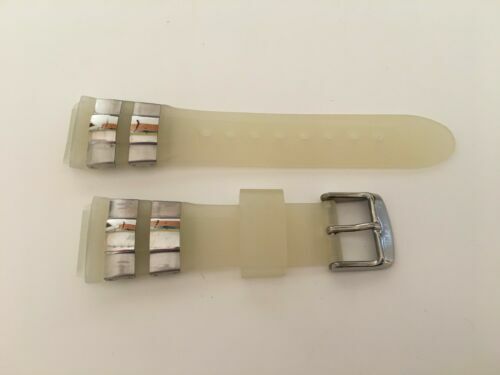 Bracelet de montre bleu marine plat imitation alligator