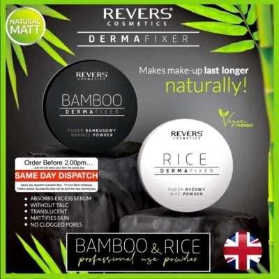 REVERS COSMETICS 🌿 Bamboo Rice Mattifying Loose or Pressed Powder Smooth & Matte Makeup Finish