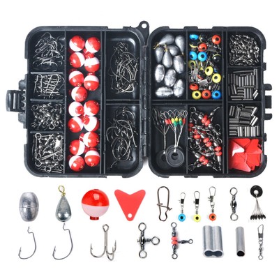 263pcs Fishing Accessories Kit Lures Jig Hooks Sinker Weights Fish Tackle Box