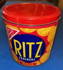 Nabisco Ritz Crackers Collectible Tin 13 OZ. English & Spanish 1977