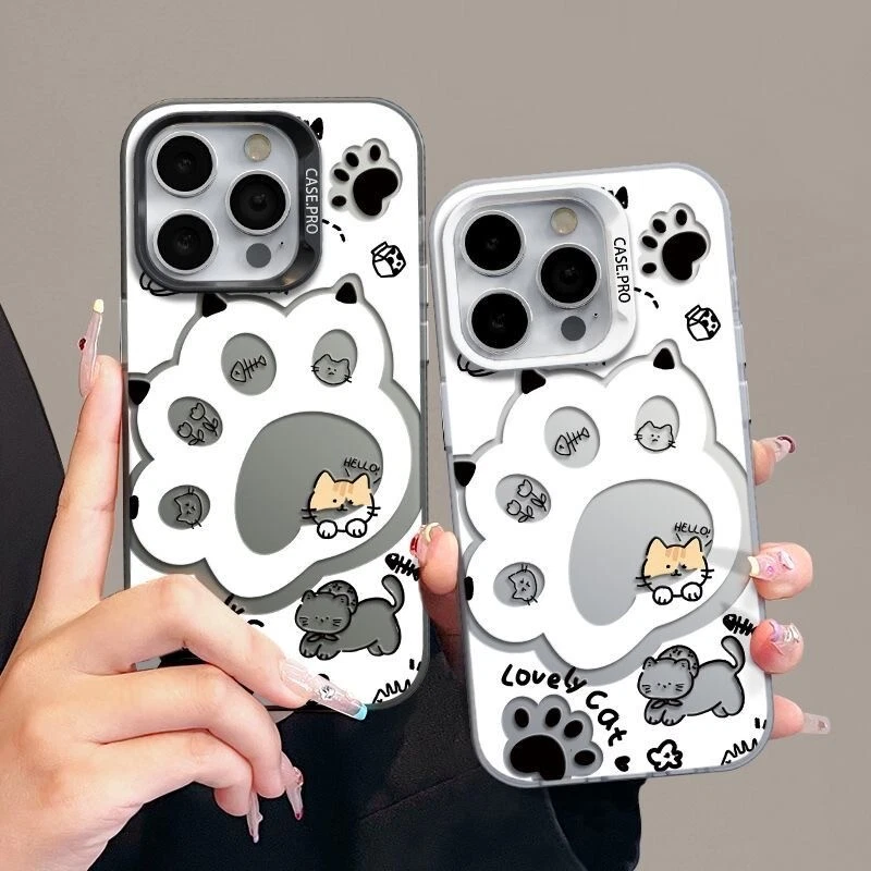 Case For iPhone 15 14 11 12 13 Pro Max XR XS 8 Cute Cat Paw Pattern Phone Cover - Image 2 of 4