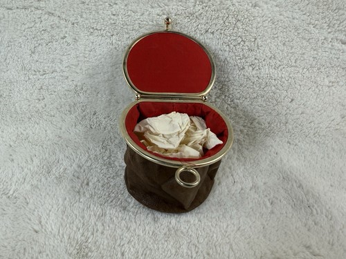 Vintage Expandable Snap Closure Coin Purse Leather And Reptile Combo Purse - Picture 9 of 15