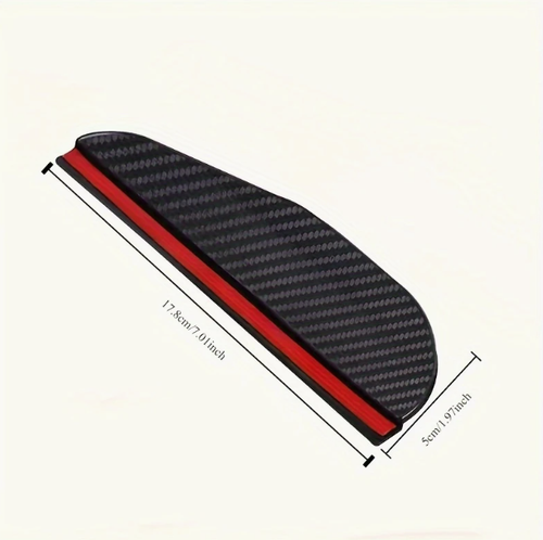 2x Carbon Fiber Black Car Rearview Mirror Rain Visor Guard Waterproof - Picture 4 of 8