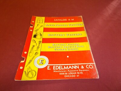 VGT 1947 ORIGINAL E.EDELMAN CO. BATTERY ANTIFREEZE TESTERS BATTERY KIT CATALOG 