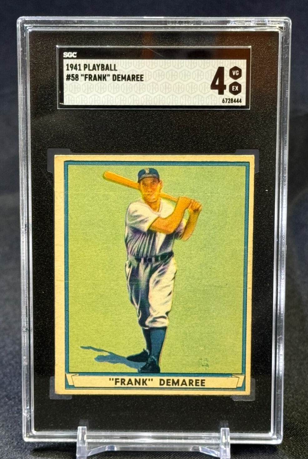 "Frank" Demaree 1941 Playball Baseball #58 SGC 4 VG/EX Boston Braves