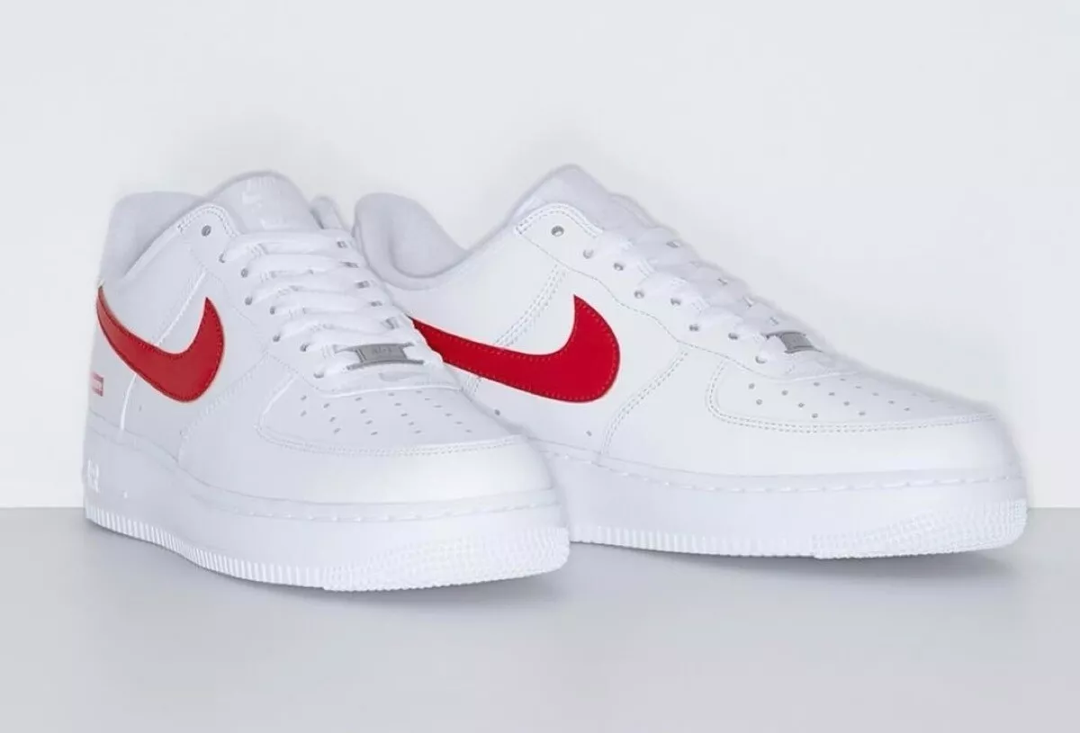 CU9225 101 Supreme Nike Air Force 1 Low China Exclusive Blanc Vitesse Rouge (Hommes)