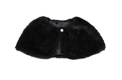 Flower Girl Faux Fur Shrug/Bridesmaid Wedding Bolero/Child Cape/Cover up,Brooch