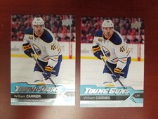 Young guns lot of 2 from 2016-17 featuring #454 William Carrier.