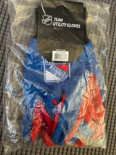 NHL New York Rangers Team Utility Gloves by FOCO Royal Top-Red Palm-Black Wrist