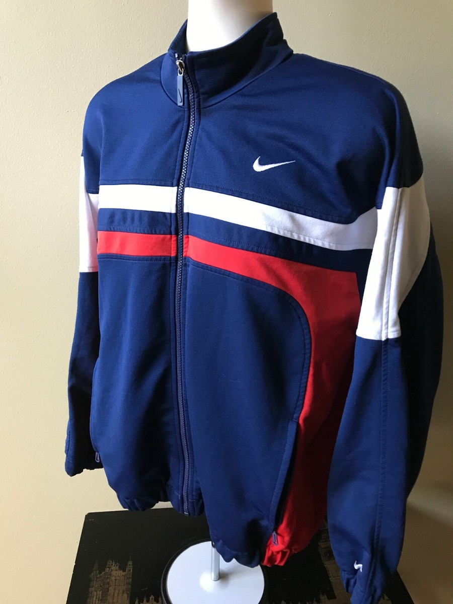 NIKE (M) Multicolor ~ Embroidered Swoosh Full Zip Track Jacket | eBay