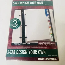 Vintage Day Runner 5 Tab Blank Refills--#021-0600--Fits 3 Ring--5 1/2" X 8 1/2"