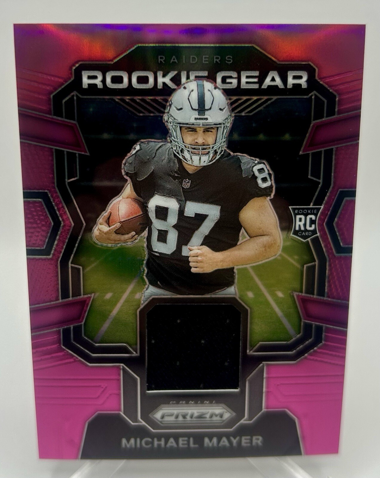2023 Panini Prizm Michael Mayer Premier Jerseys Pink Prizm Rookie #PJ-MM RAIDERS