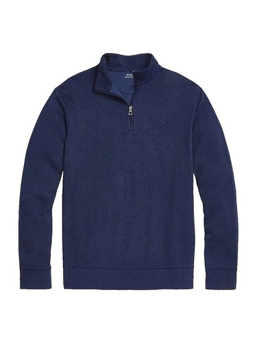 VINTAGE POLO RALPH LAUREN BLUE QUARTER 1/4 ZIP SWEATER XL | eBay
