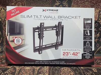 NEW NIB XTREME Home Theater Tilt Motion Wall TV Bracket Mount 23-42'' TILT 77 Lbs