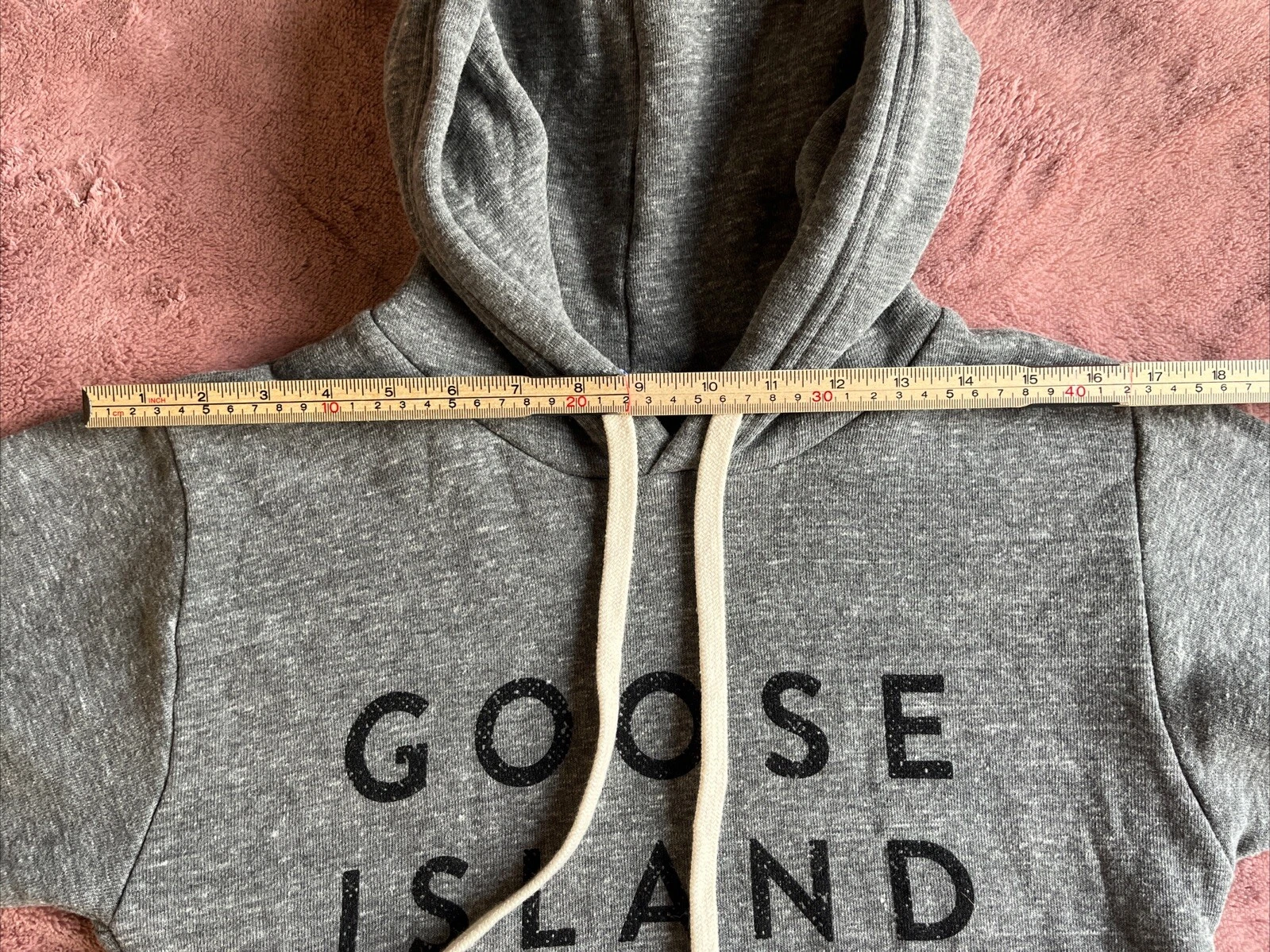 VETEMENTS Felpa con cappuccio donna Goose Island Beer Company grigia misto cotone coulisse taglia small