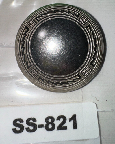 RARE STERLING SILVER Native / Southwestern Style Round Etched Brooch SS-821 - Picture 3 of 9
