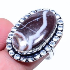 Peanut Wood Jasper Gemstone Handmade 925 Sterling Silver Gift Jewelry Ring 7" M1